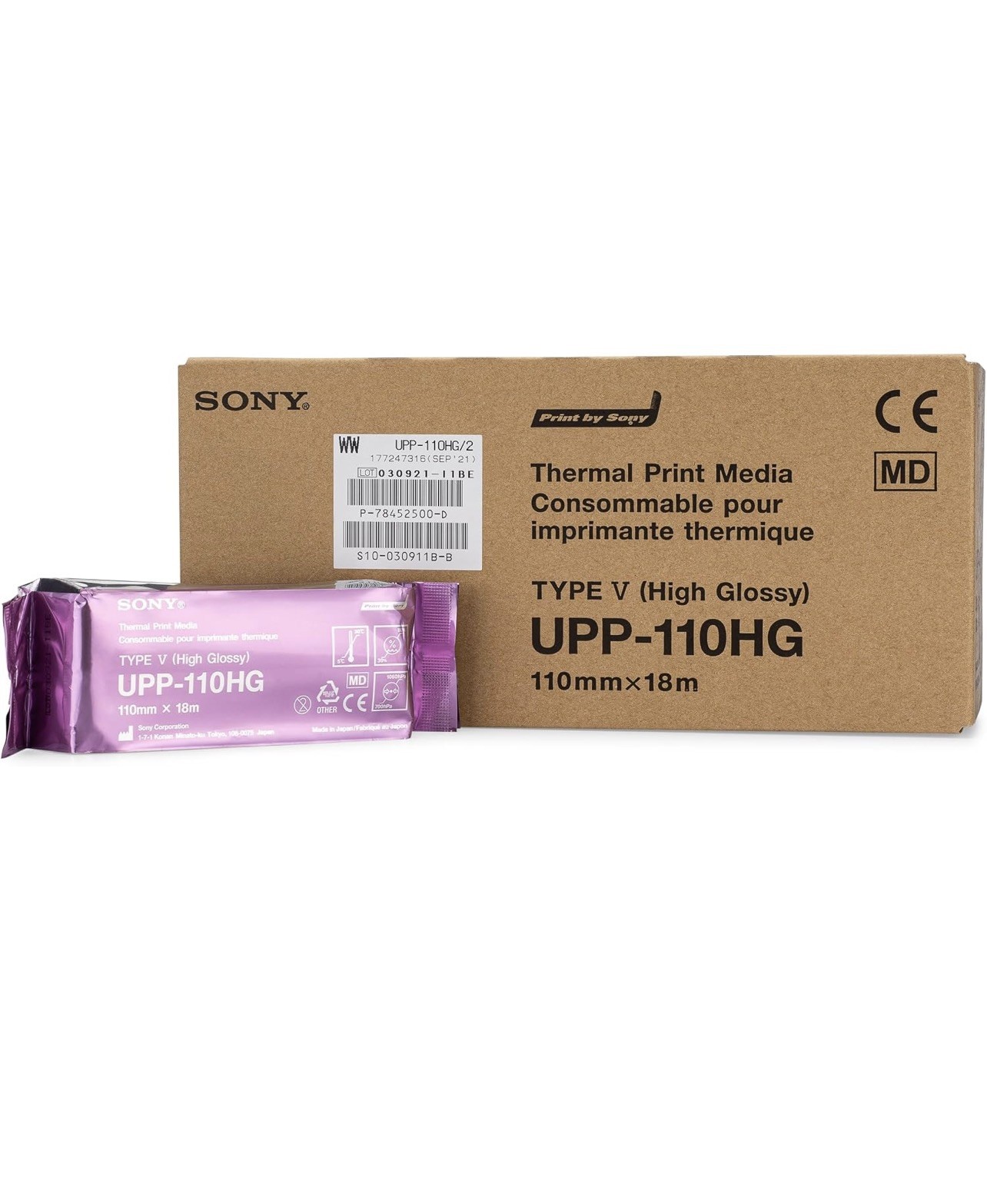 GENUINE SONY UPP-110HG High Gloss Printer Paper- Box of 10