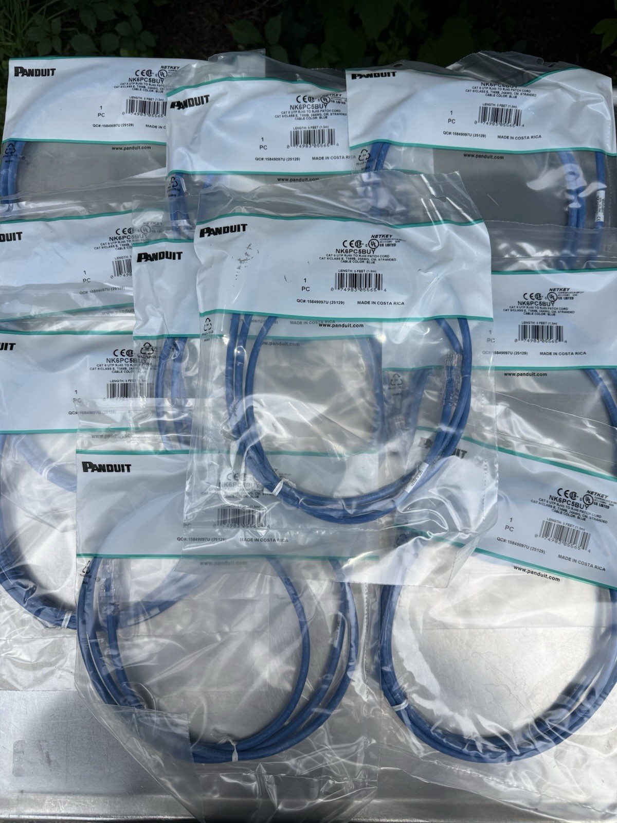 Lot of 10 - Panduit NK6PC5BUY Cat 6 UTP RJ45 to RJ45 Patch Cord - 5ft - New