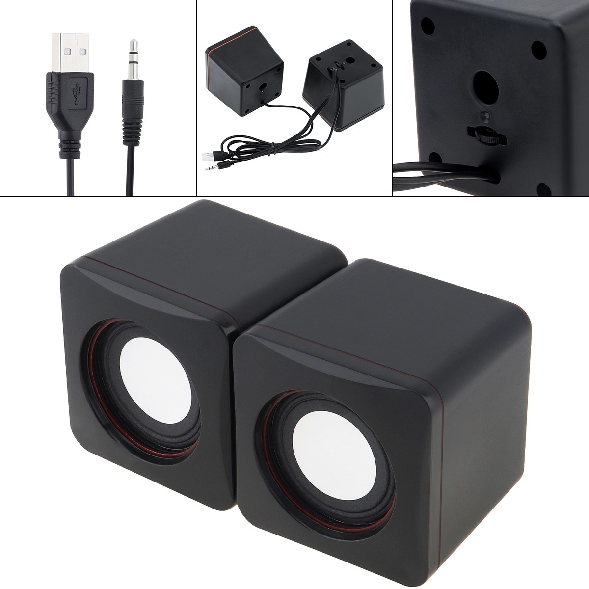 Desktop Speaker for Notebook with 3.5 mm Audio Plug, 2 in Stereo Speaker System