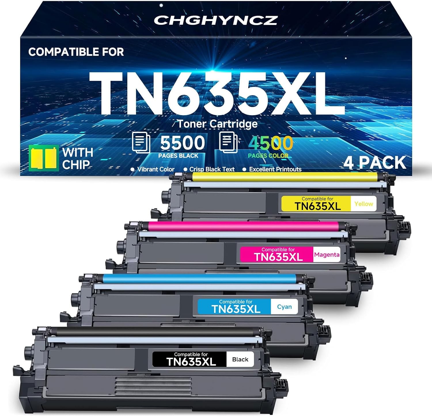 TN635XL Toner Cartridge for Brother HL-L8430CDW/MFC-L8730CDW/MFC-EX575 Series