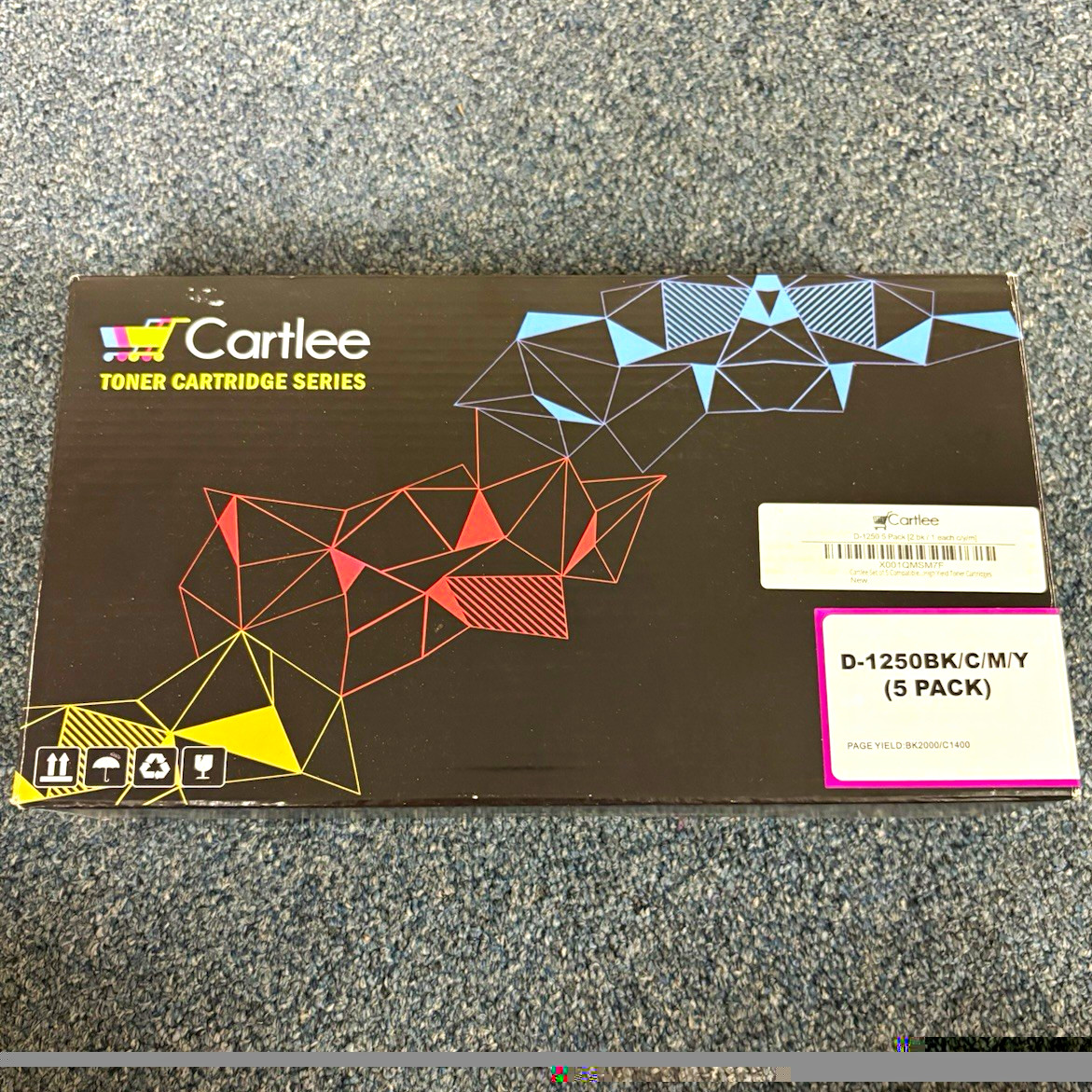 Cartlee D-1250BK/C/M/Y Compatible Laser Toner Set BK/C/M/Y 5 Pack