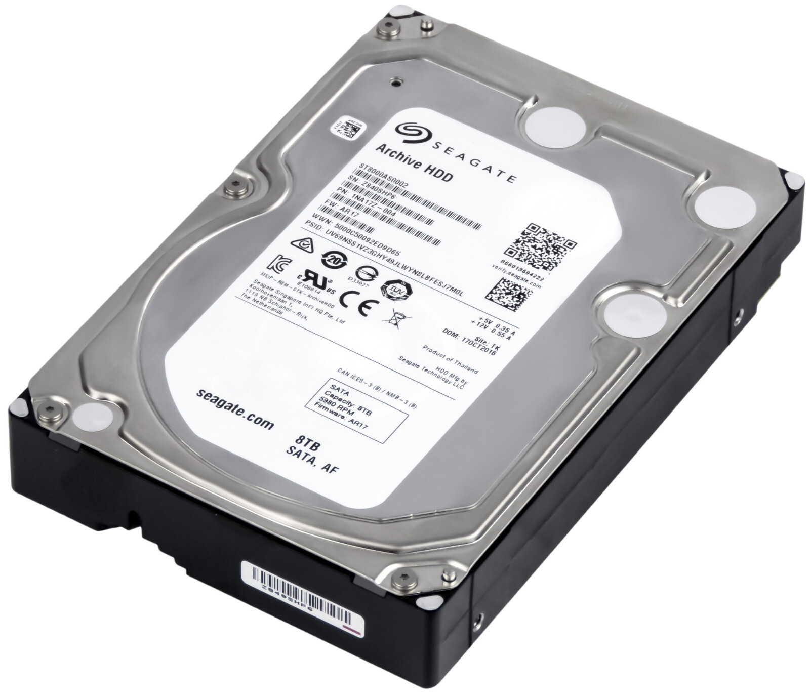 HARD DRIVE SEAGATE ARCHIVE HDD ST8000AS0002 8TB 5.9K 128MB SATA III 3.5''
