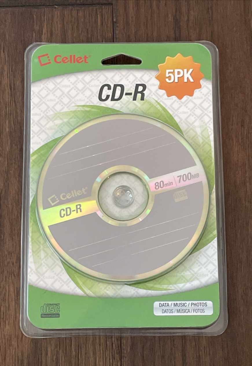 Cellet CD-R 5Pack : 700MB 80 Minute Blank Discs, 2016019698