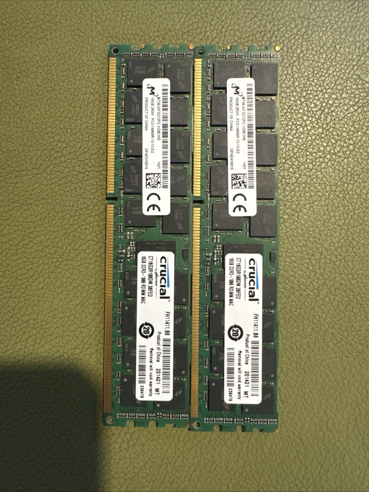 memory crucial 16gb ddr3  Qty (2)