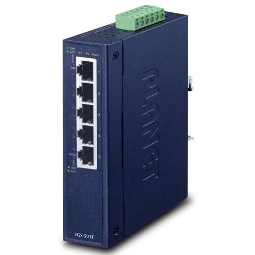 PLANET IGS-501T IP30 Slim type 5-Port Industrial Gigabit Ethernet Switch
