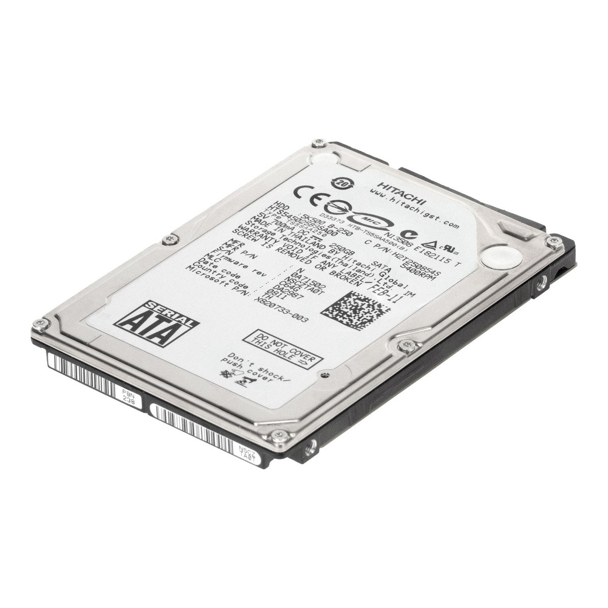 HARD DRIVE HITACHI TravelStar 5K500.B HTS545025B9SA00 250GB 5.4K 8MB SATA 2.5''