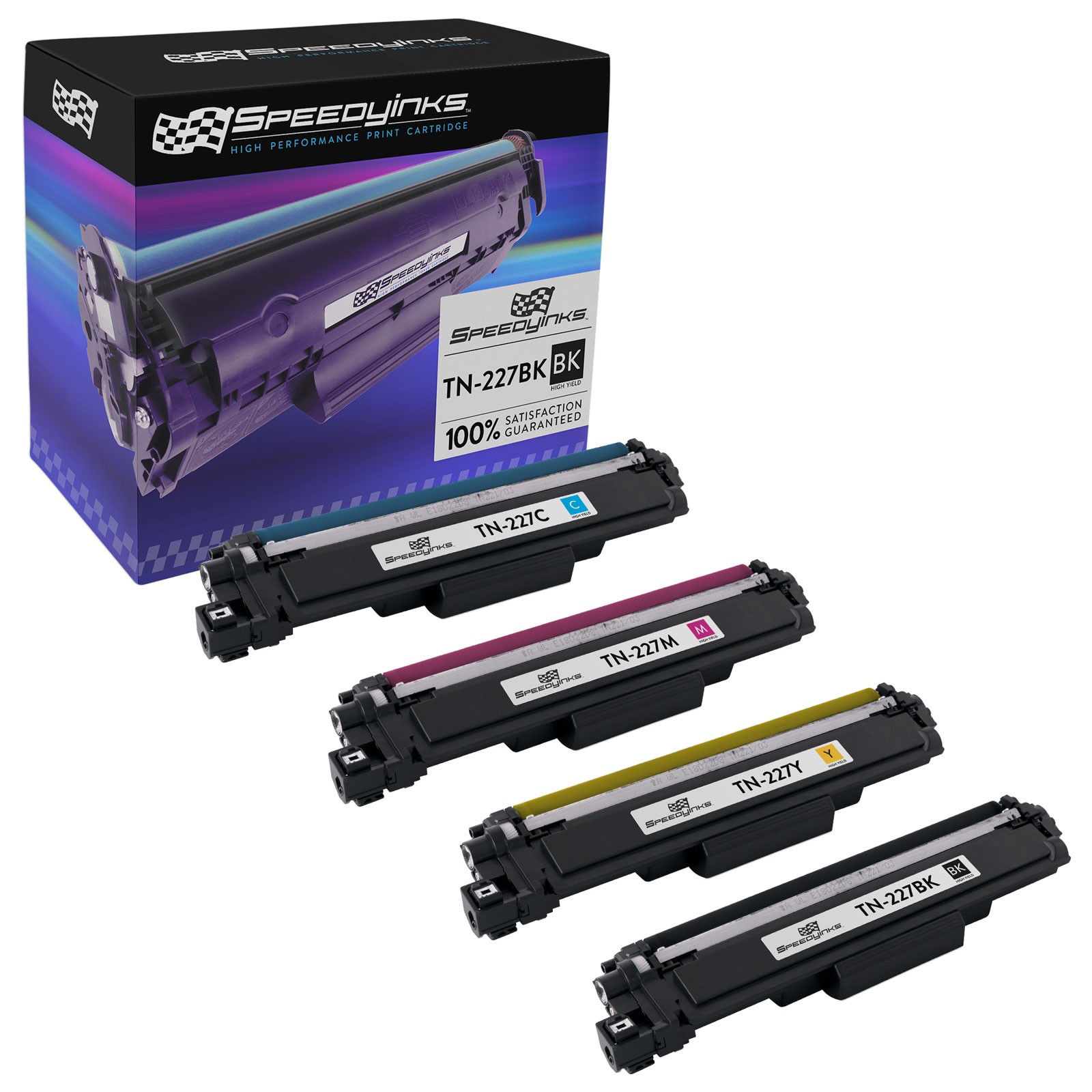 SPEEDY 4PK Replacements Brother TN227 Toner TN223 TN-227BK HY Black Color