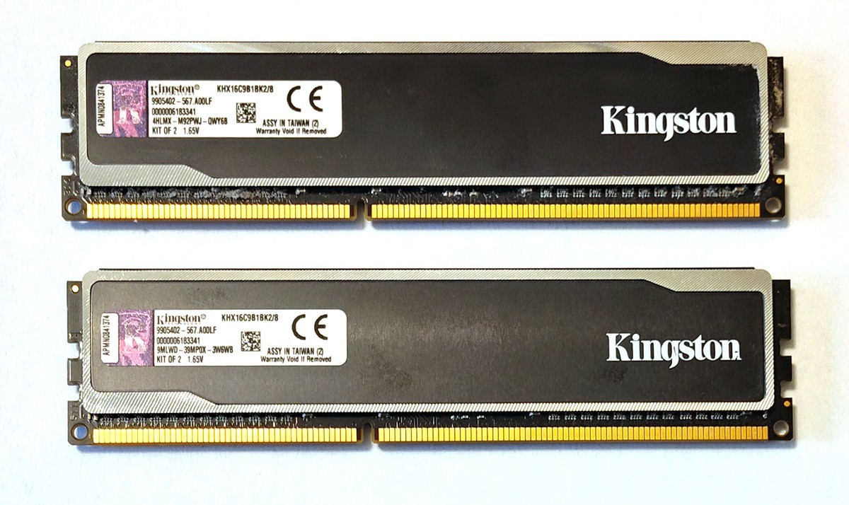 Kingston HyperX Black DIMM Desktop 8GB 2x4GB RAM Kit KHX16C9B1BK2/8
