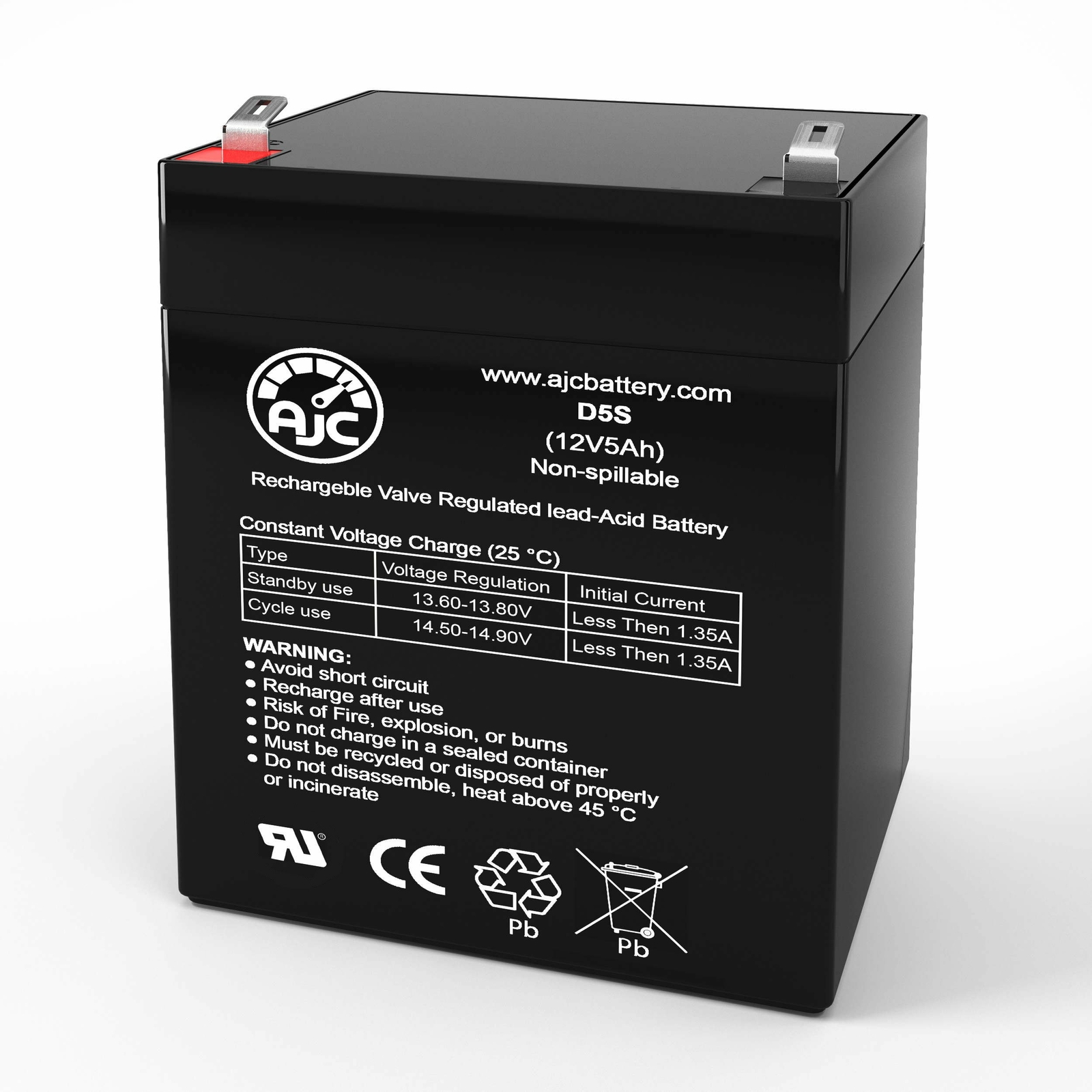 AJC Battery Compatible with Sola SDU 24-BAT 12V 5Ah UPS Battery