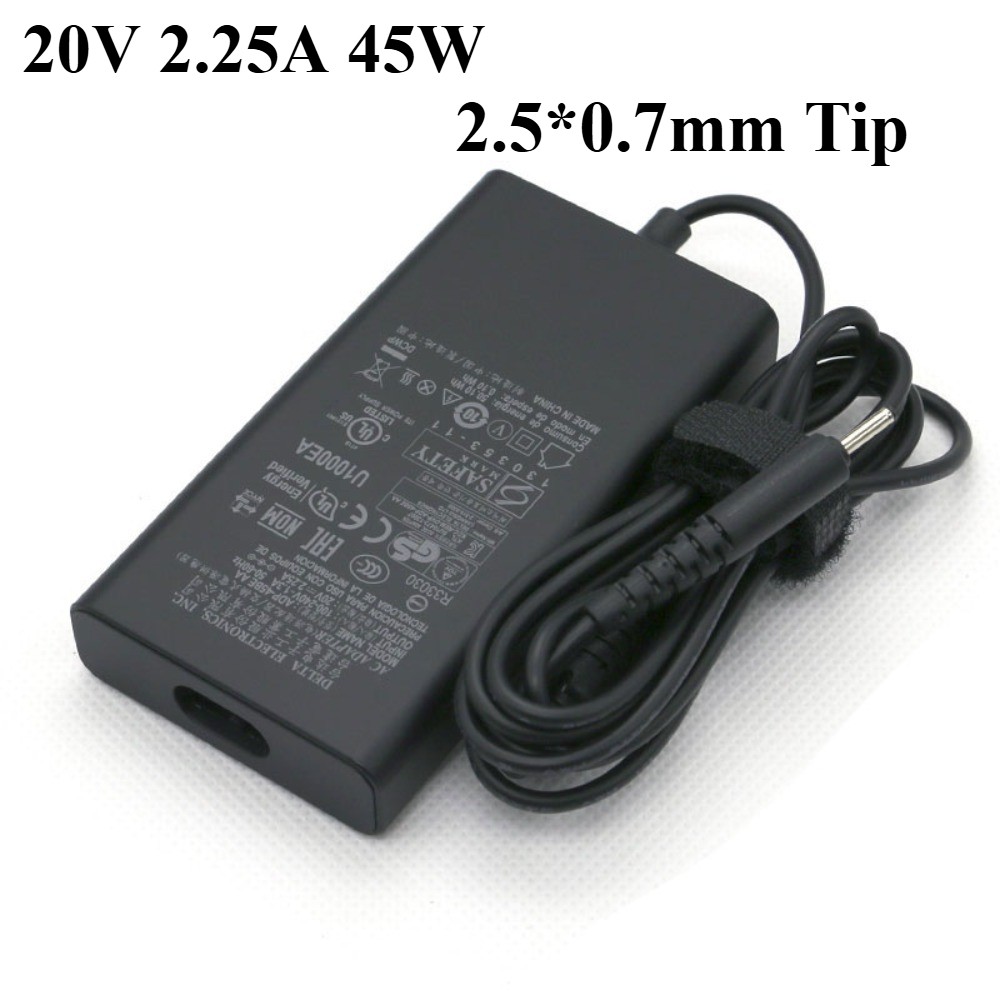Genuine Delta 20V 2.25A 45W Charger ADP-45BEAA 2.5*0.7mm Tip Power AC Adapter
