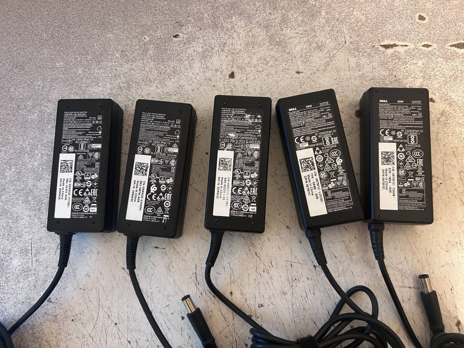 OEM Lot of 10 Dell Latitude AC Adapter Charger 65W 19.5V 3.34A 9RN2C 6TM1C N6M8J