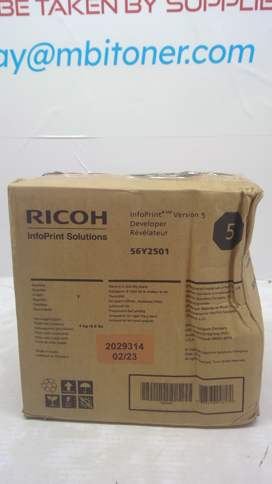 Genuine Ricoh/IBM InfoPrint Version 5 Black Developer *Case of 2* 56Y2501