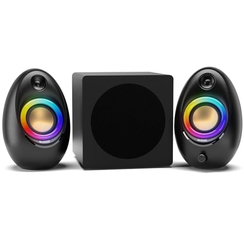 Bluedee Computer Speakers with Subwoofer, 2.1 PC Speakers with Deep Bass and 80W
