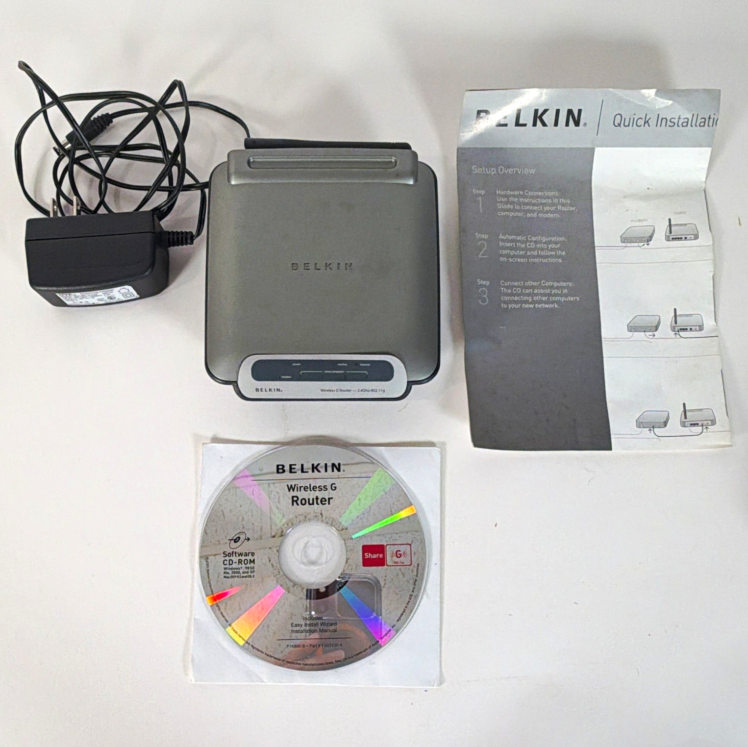 Belkin F5D7230 4 Wireless G Router 54 Mbps 4 Port 10 100 Ethernet Ver 7001