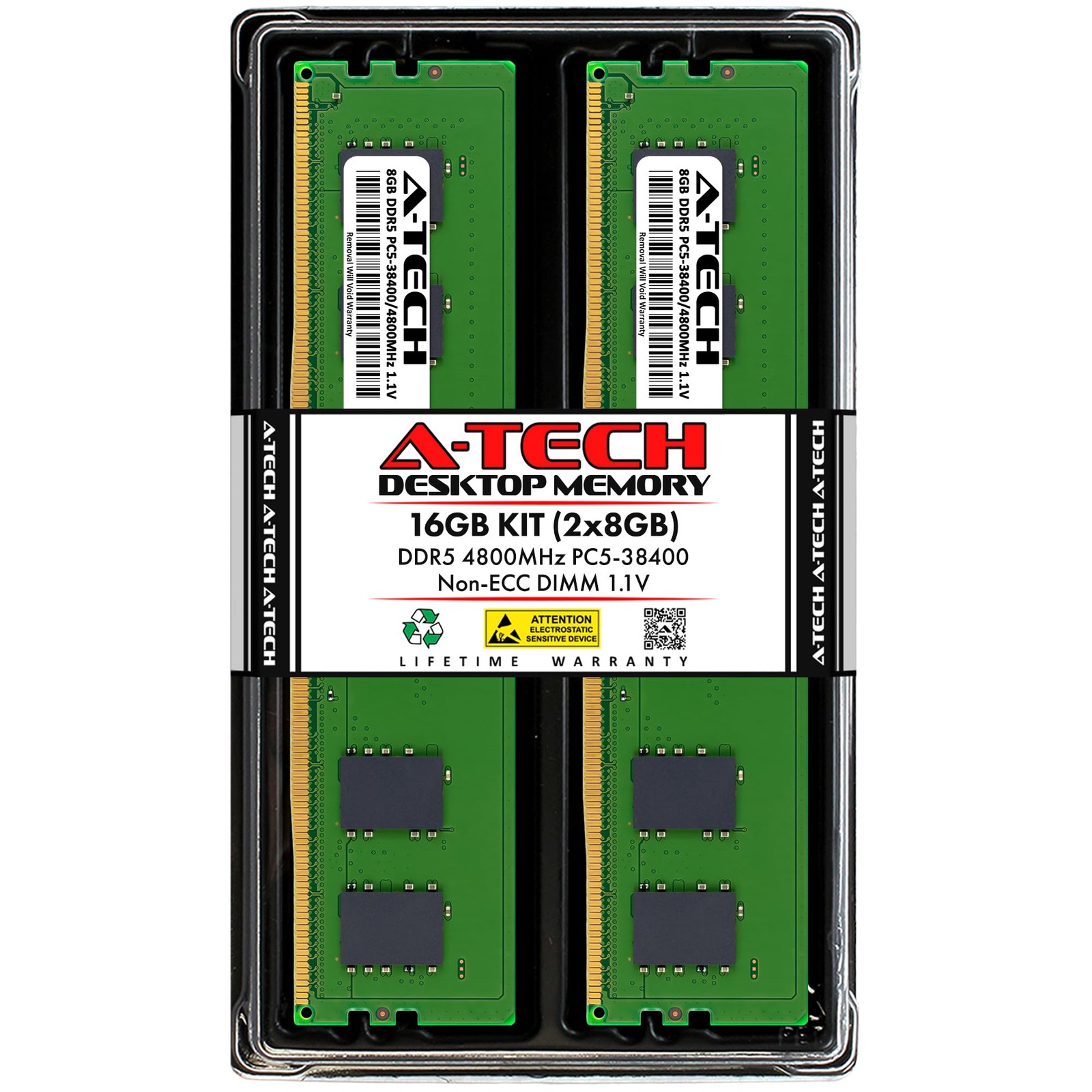 ATech 16GB Kit 2x8GB DDR5 4800MHz PC538400 CL40 UDIMM 1.1V NonECC Unbuffered ...
