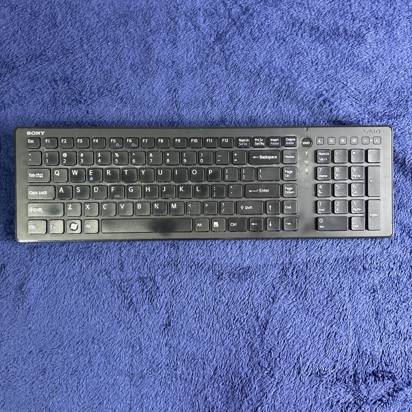 Sony VAIO Wireless Keyboard Model VGP-WKB11 Black No Dongle - Tested Works ✅