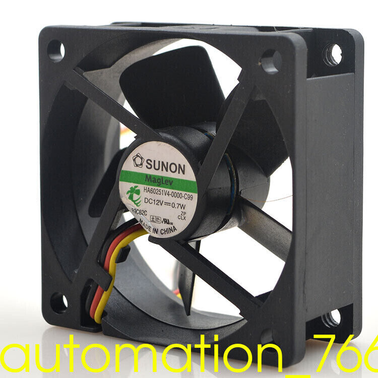 1PCS Sunon 60x60x25mm 12V 0.7W 6CM 3 Pin Cooling Fan HA60251V4-0000-C99