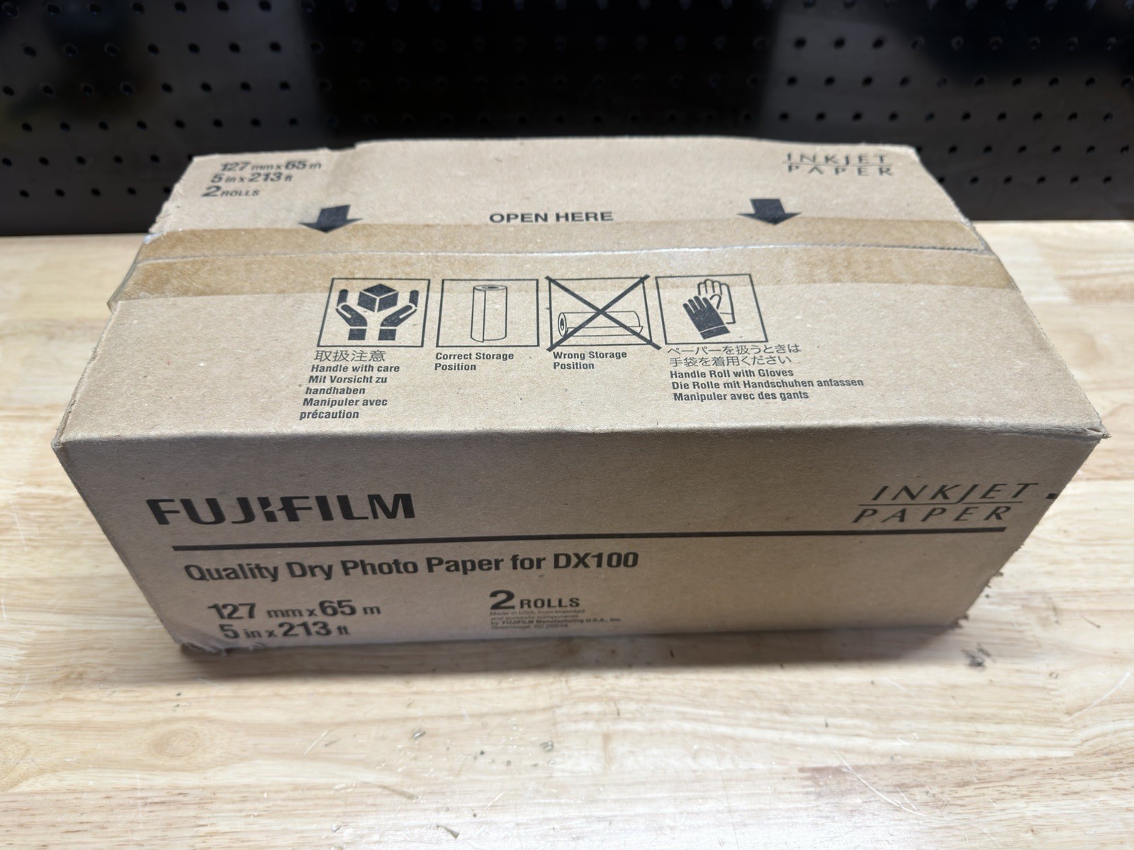 Case of 2 Rolls Fujifilm DX100 InkJet Paper Glossy - 5" x 213' 