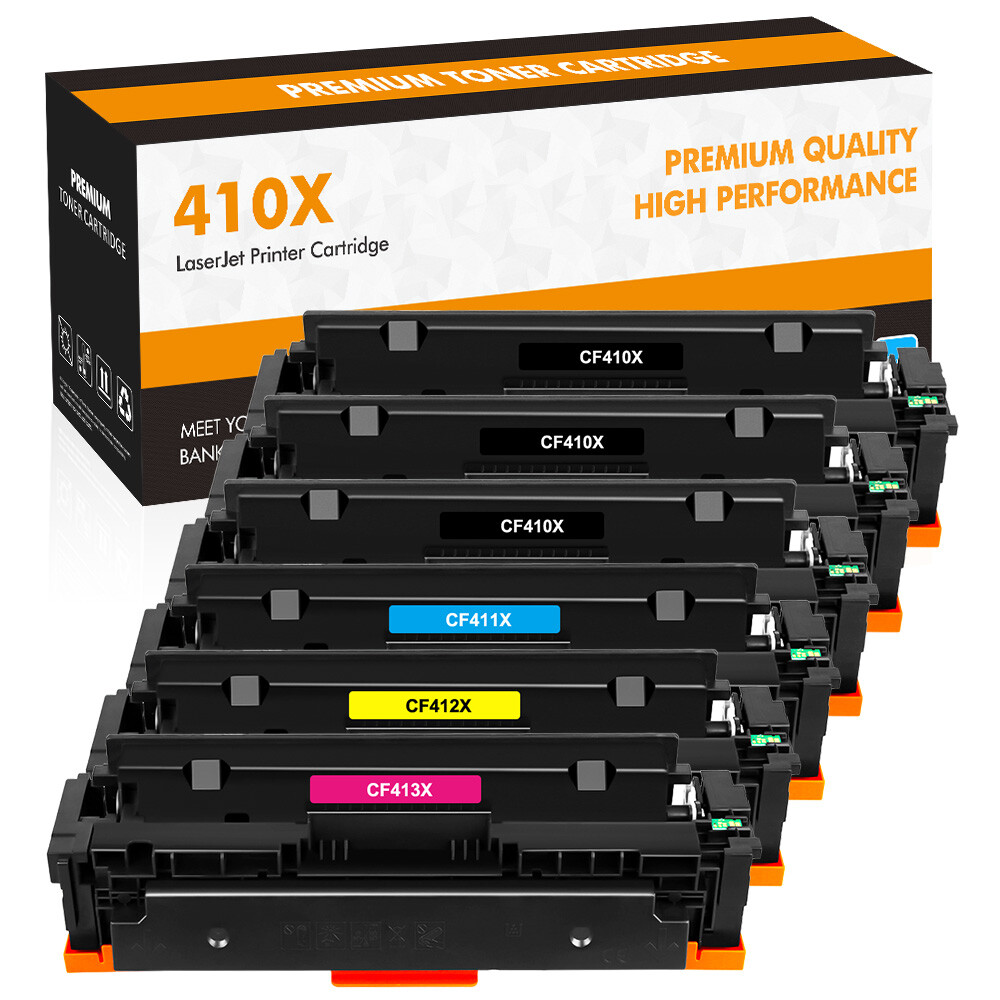 6 PACK Compatible With HP CF410X LaserJet Pro M452nw MFP M377dw M477fdw Toner