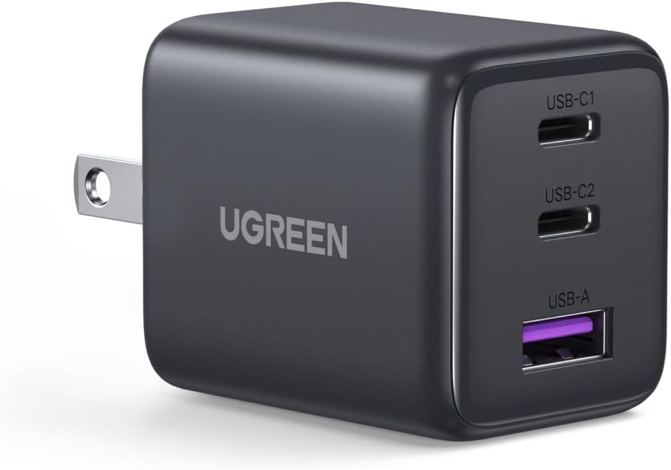 UGREEN 3-Port 30W USB C Charger, GaN II Compact iPhone Charger Fast Charging, Ty
