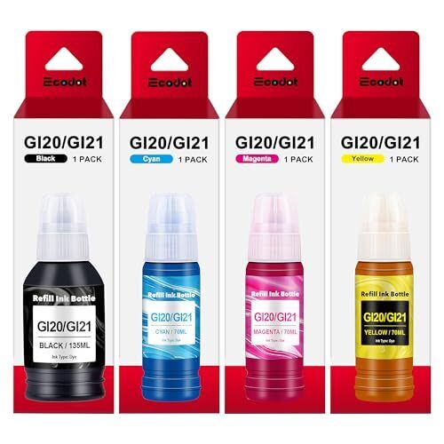 ecodot GI-21 G3260 G3270 Ink Bottles Compatible for Canon GI-21 GI21 Ink Refi...