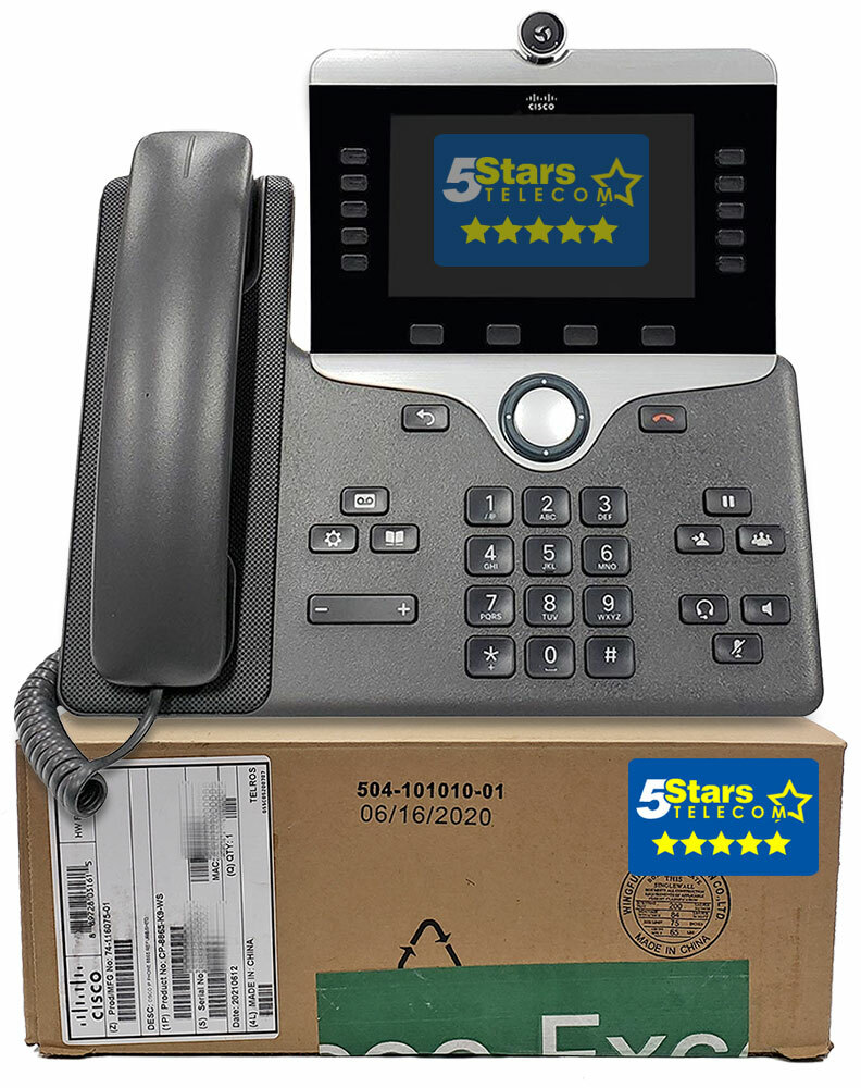 Cisco 8865 IP Phone (CP-8865-K9-WS) - Cisco Excess, 1 Year Warranty