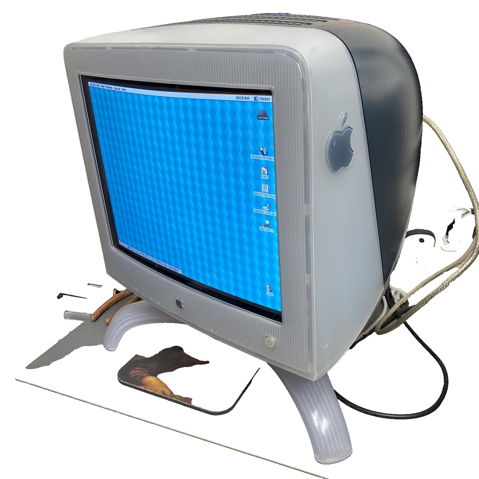 1999 Apple Studio Display 17in M6496 Graphite Vintage CRT Monitor Tested Working