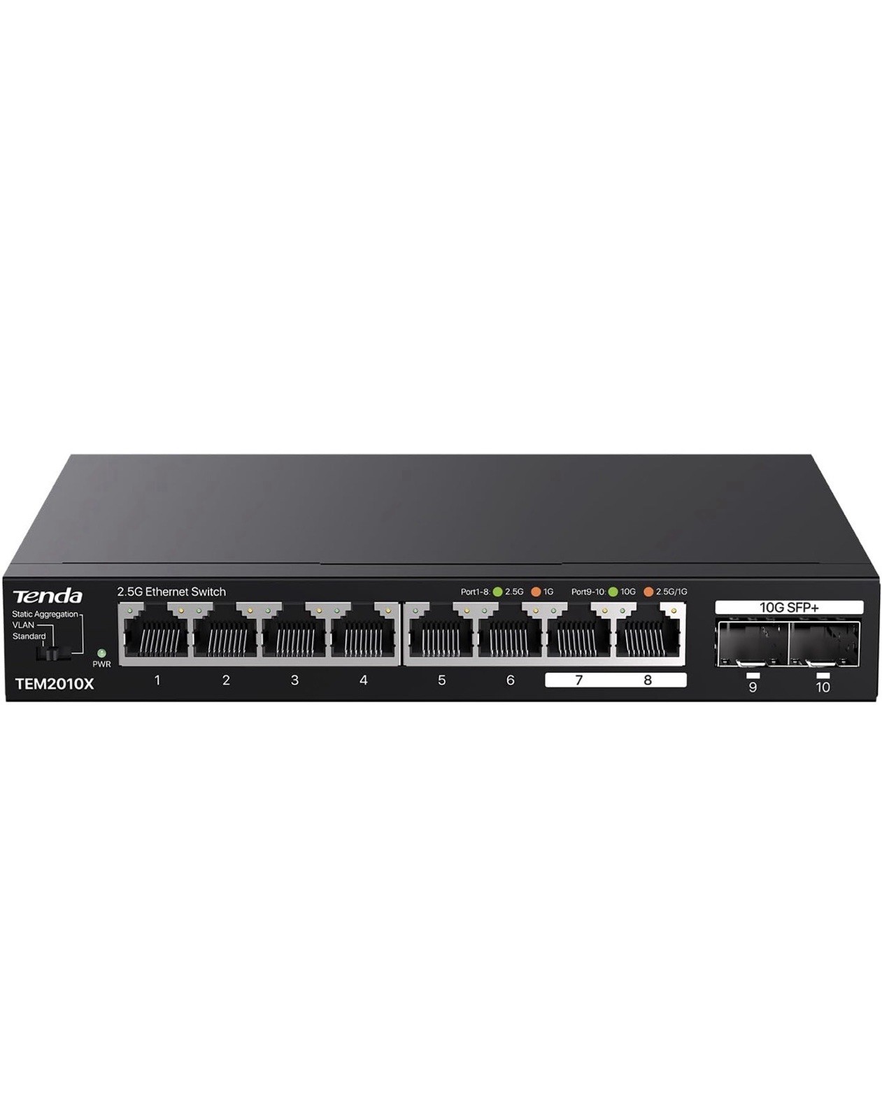 Tenda 2.5Gb Ethernet Switch, 10 Port 2.5g Network Switch 8x 2.5G Ports ,2x10G