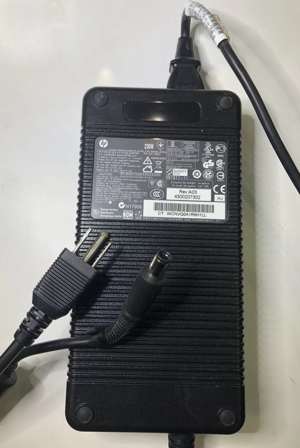 Genuine HP Elite 8300 8200 8000 Desktop 230W AC Power Supply Adapter Charger