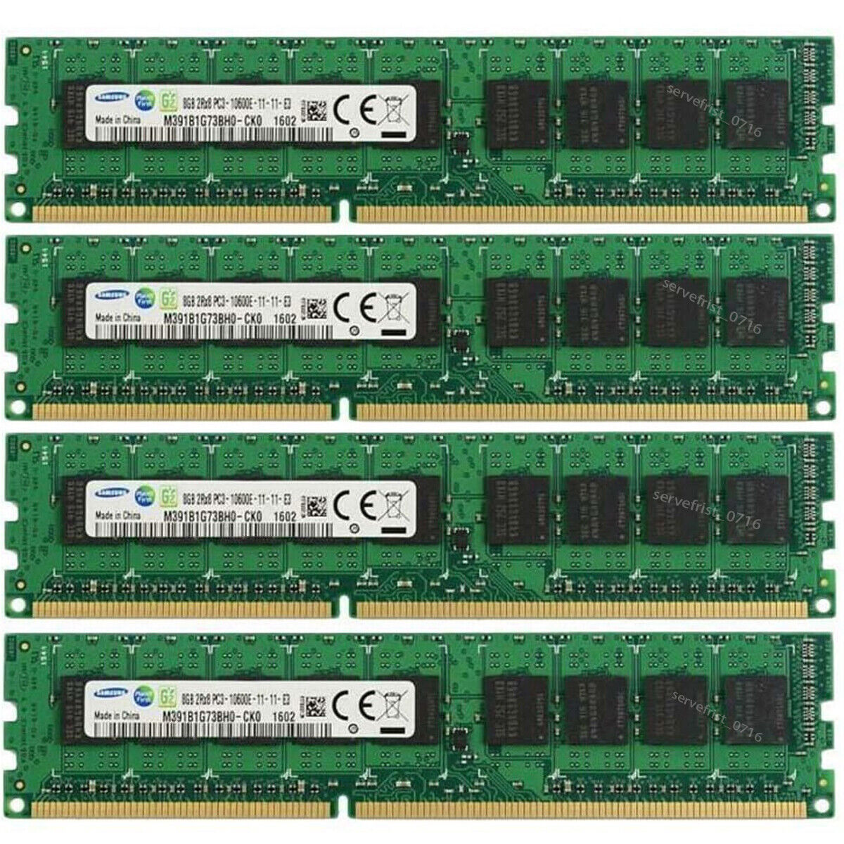 32GB 4x8GB PC3-10600E DDR3-1333 ECC Unbuffered UDIMM 1.5V Memory for HP Z220 SFF
