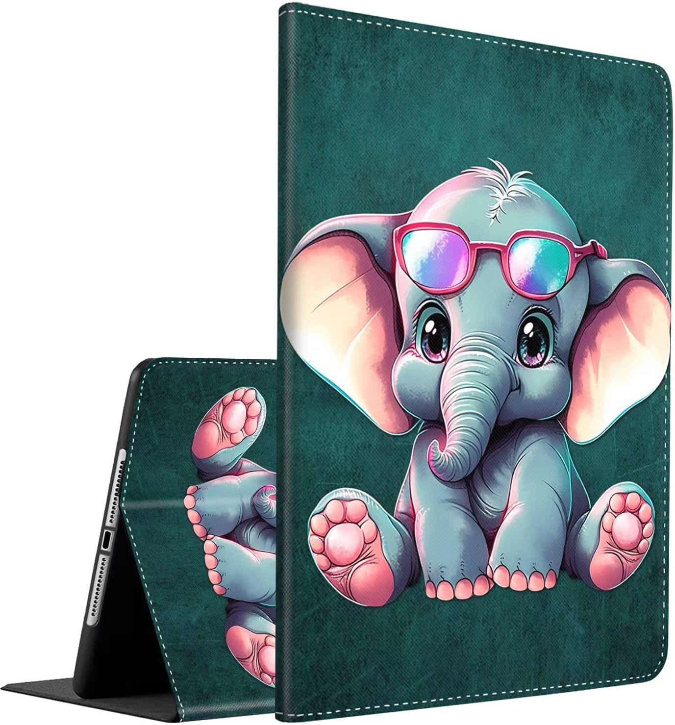 Multi-Angle Smart Stand Cover Case for 11th Gen New iPad 11 Inch 2025, Cute Elep