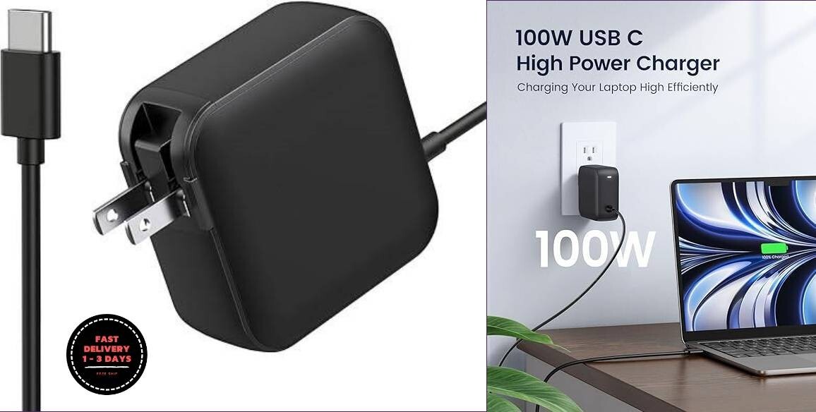 Cargador de portátil USB C de 100 W, adaptador de fuente de alimentación. neuvo.