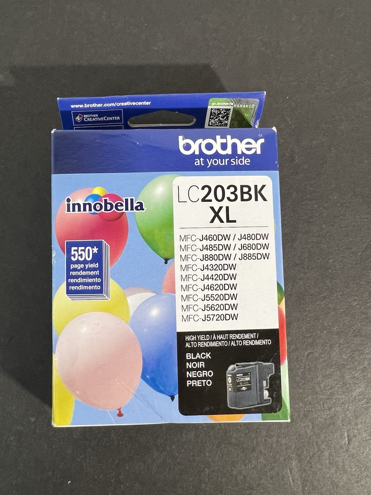 New Brother LC203BK XL High-Yield Ink Cartridge Black Genuine 11/2027 Exp