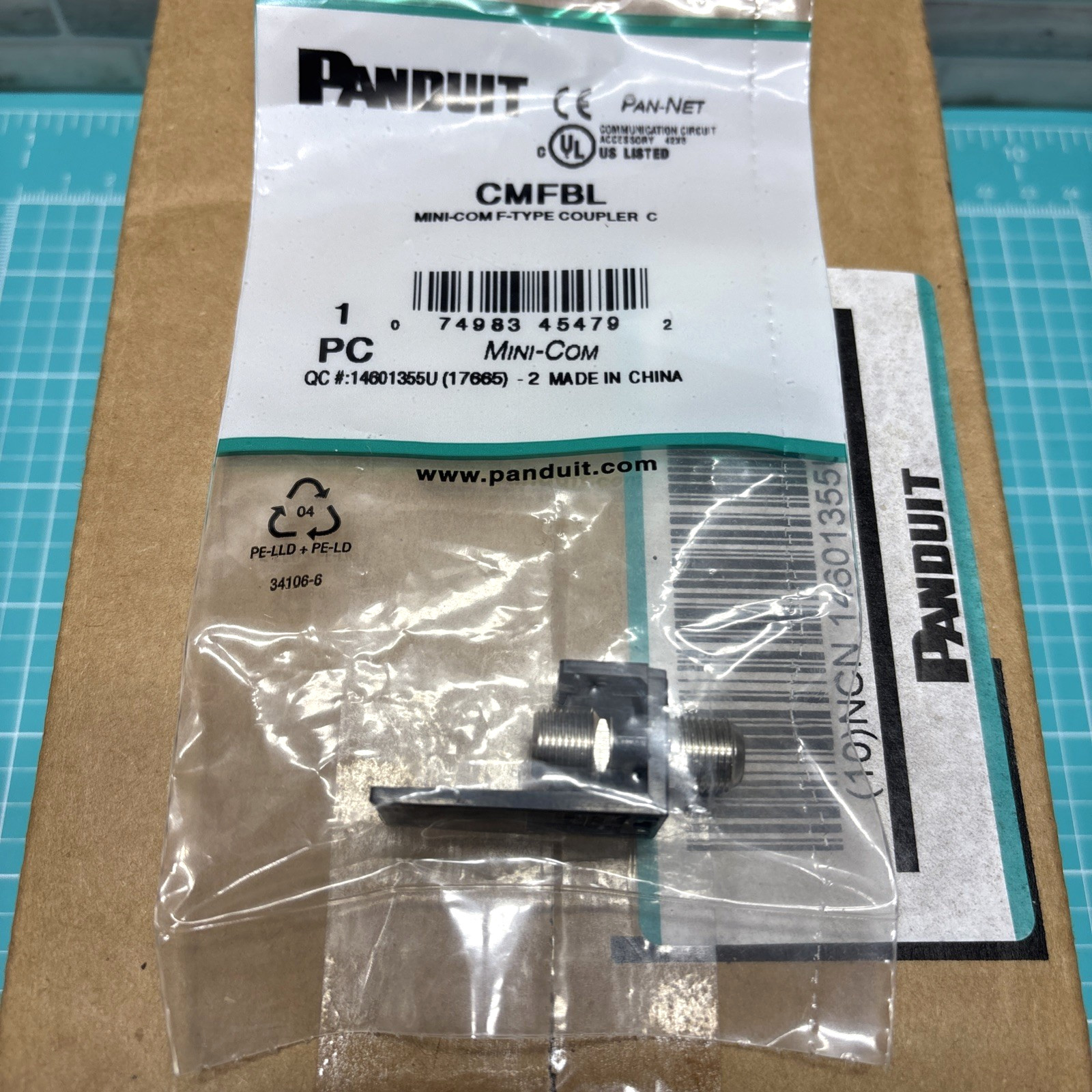 10 - Panduit CMFBL Mini-Com F-Type Coupler C, Black, Sealed Box, Free US Ship