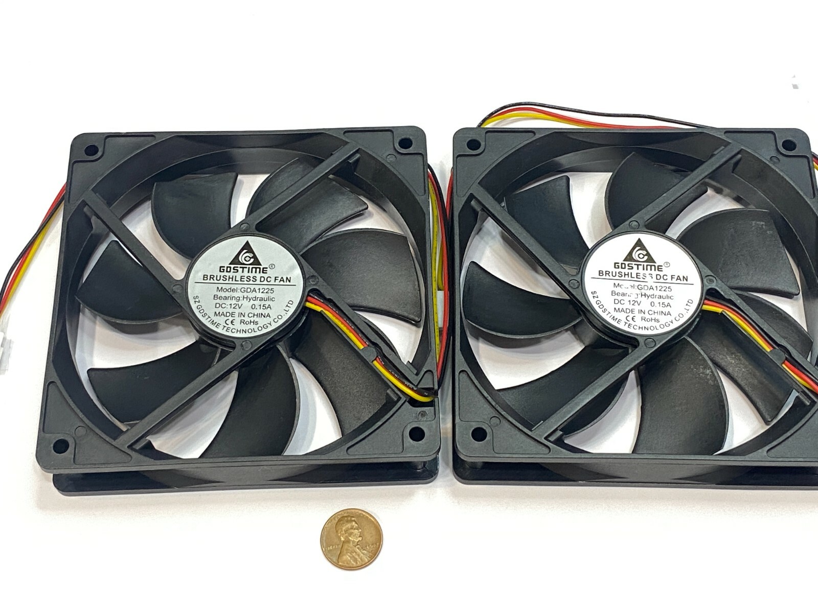 2 x GDSTIME Computer Case fan Large 12V 3Pin 120mm 25mm gda blower 1225 G19