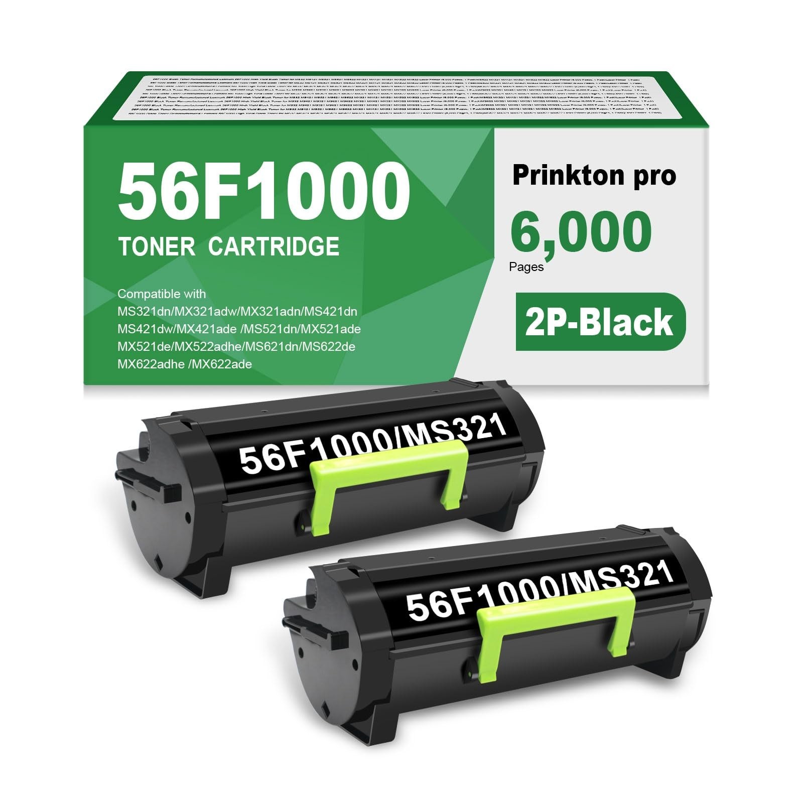 56F1000 High Yield Black Toner Cartridge Compatible with Lexmark 