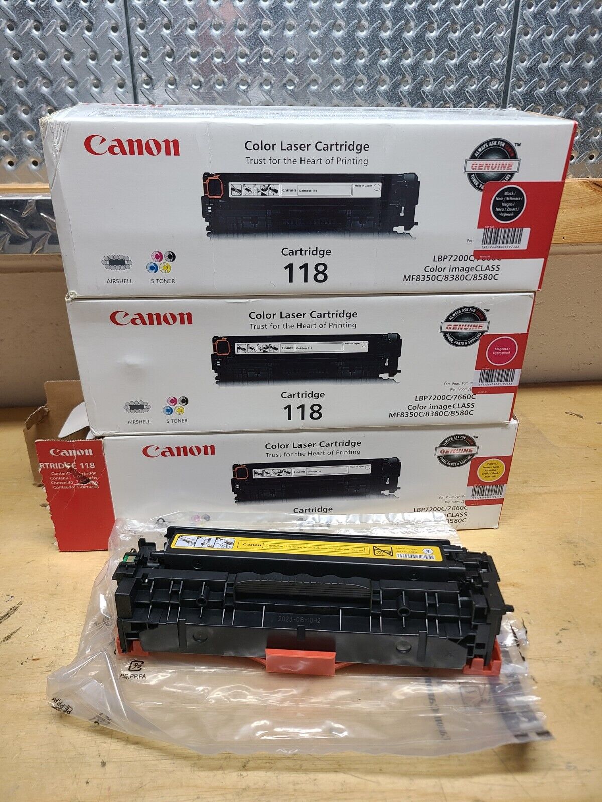 Canon Genuine 118 Black, Magenta, Yellow Toner Cartridge LBP7200C - Please Read