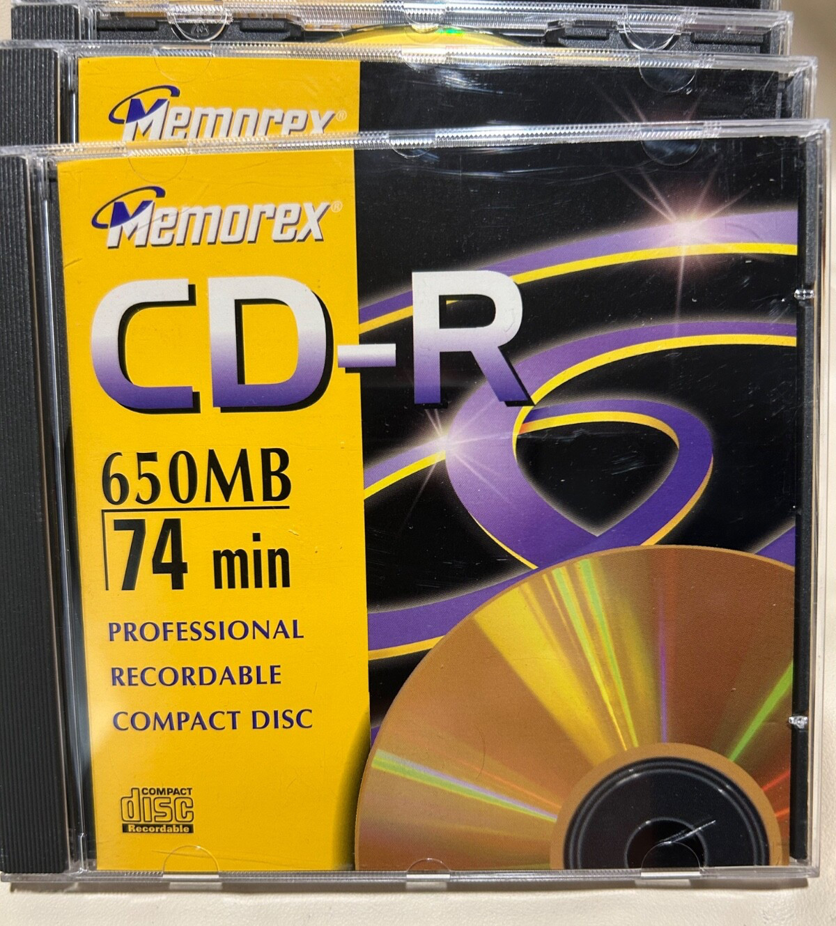 Lot of 9 - Memorex CD-R 650MB 74min Professional Recordable Compact Discs Gold