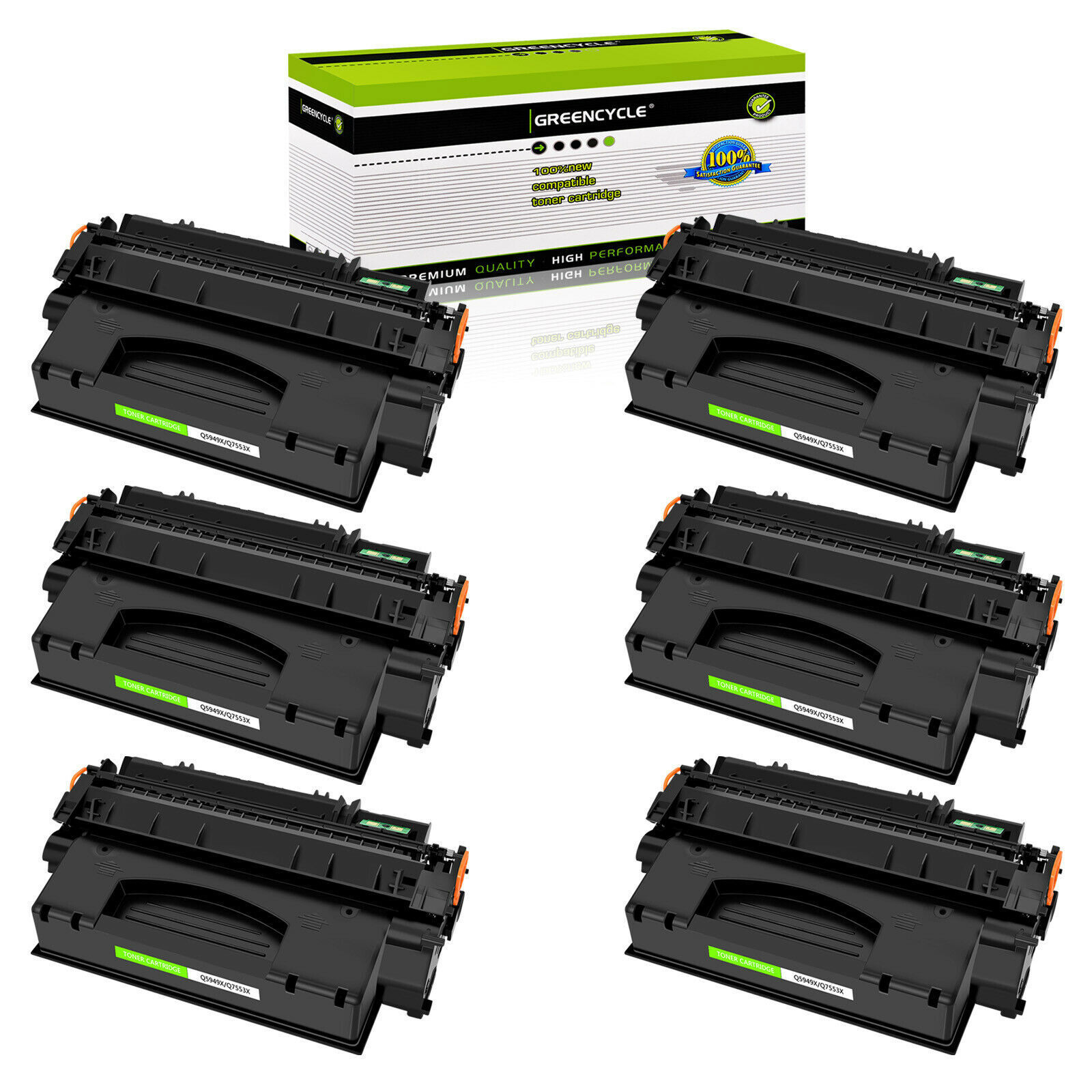 6PK Q7553X 53X Toner Cartridge Compatible with HP LaserJet P2015N P2015DN P2015X