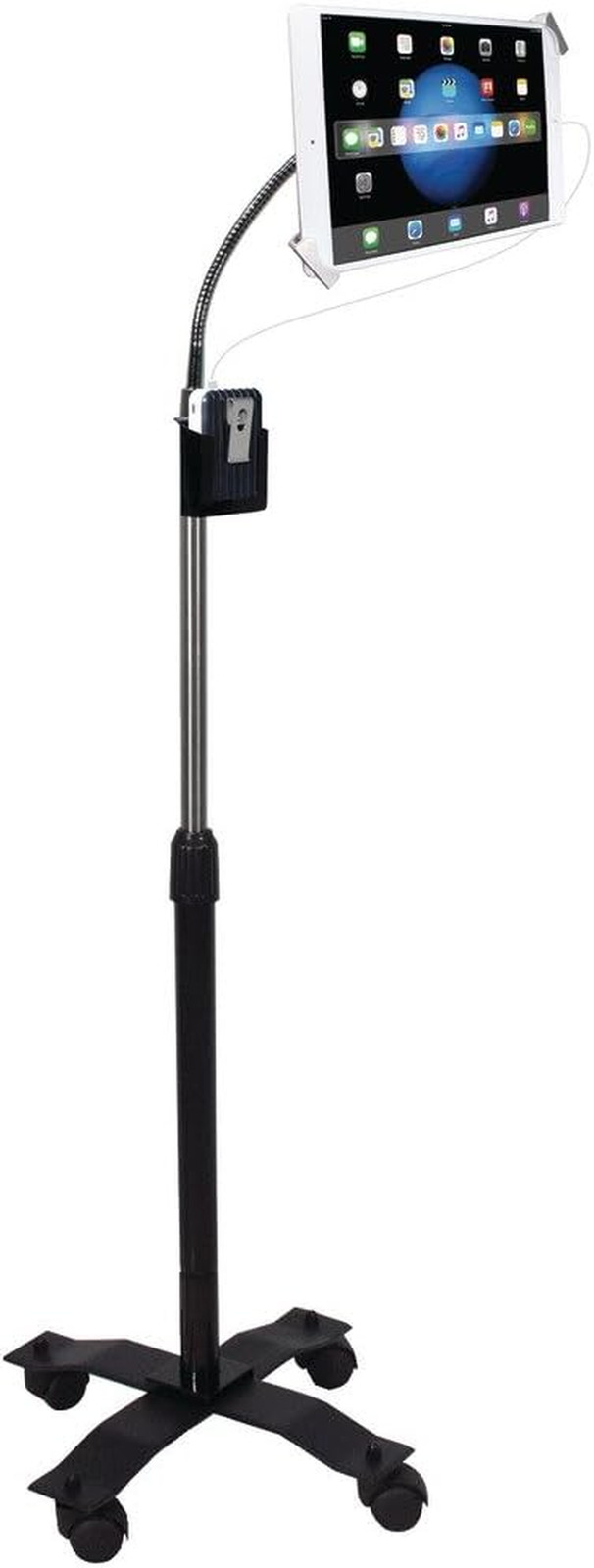 Gooseneck Floor Stand - CTA Compact Security Gooseneck Floor Stand for Tablets w