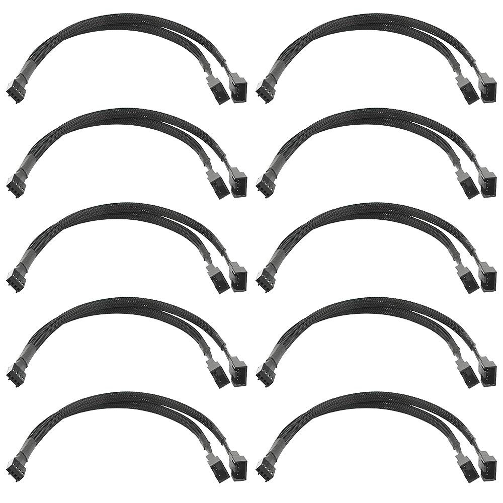 WMYCONGCONG 10 PCS PC PWM Fan Splitter Cable 4 260mm (10.24 inches), Black