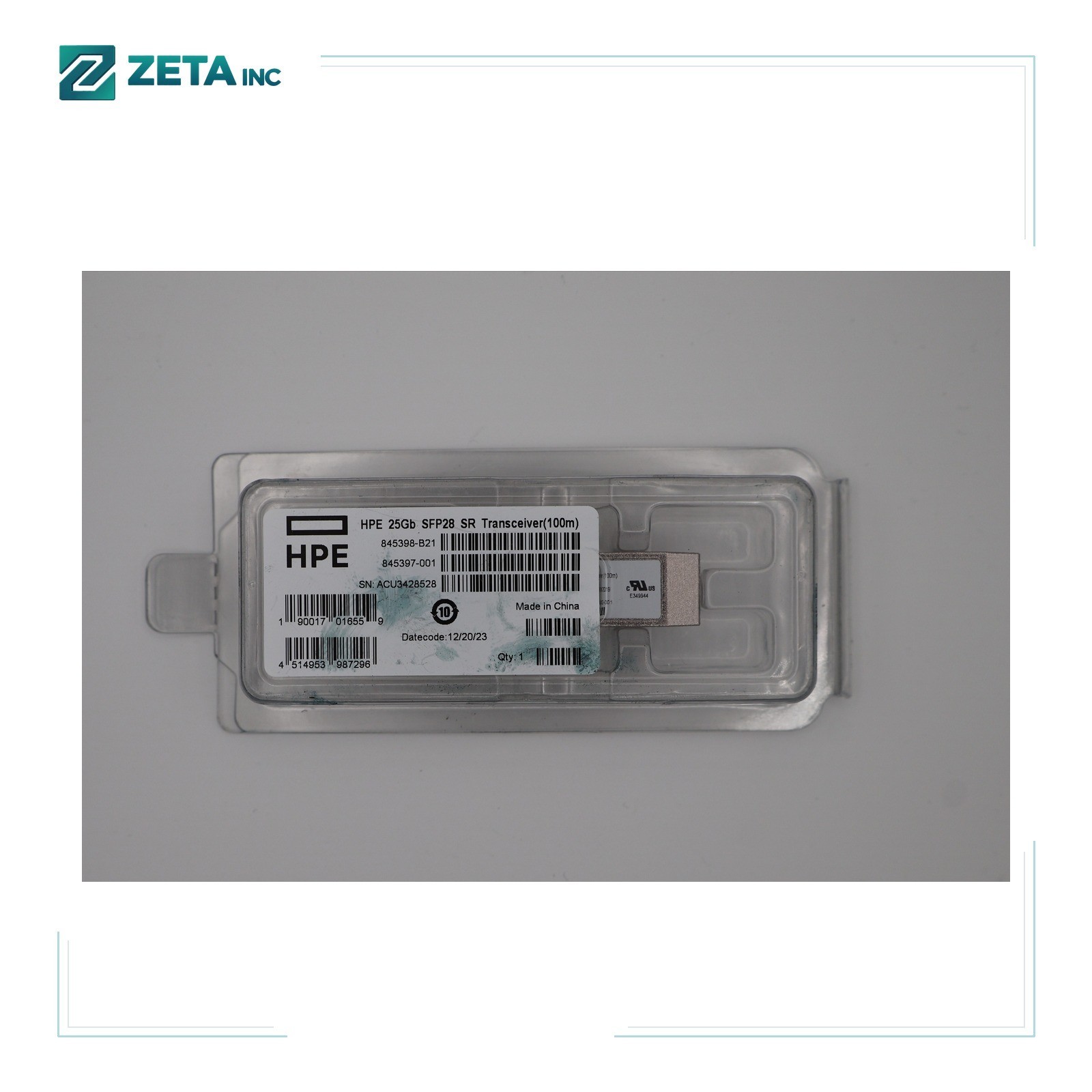 845398-B21 HPE 25GB SFP28 SR 100M TRANSCEIVER 849442-001 845397-001