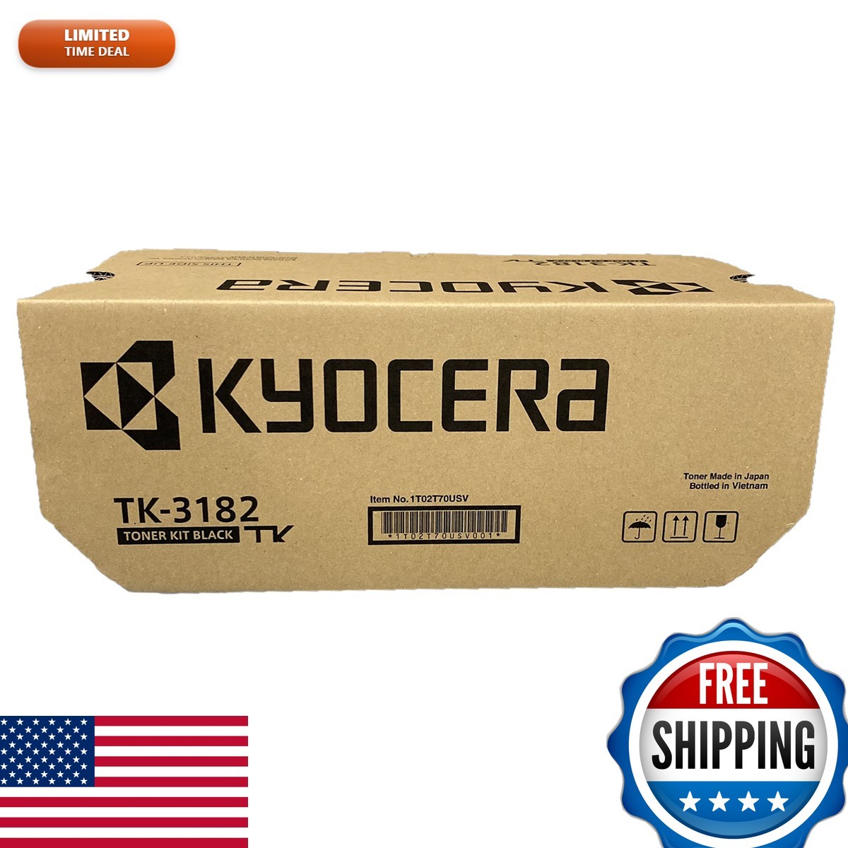 KYOCERA TK-3182 Black Toner Cartridge for P3055dn P3155dn M3655idn 1T02T70USV