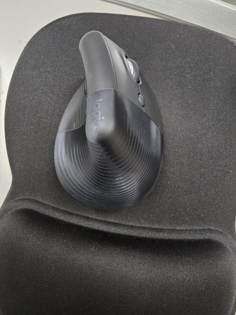 Logitech Lift Vertical Ergonomic Wireless Mouse, Bluetooth/Bolt, Graphite