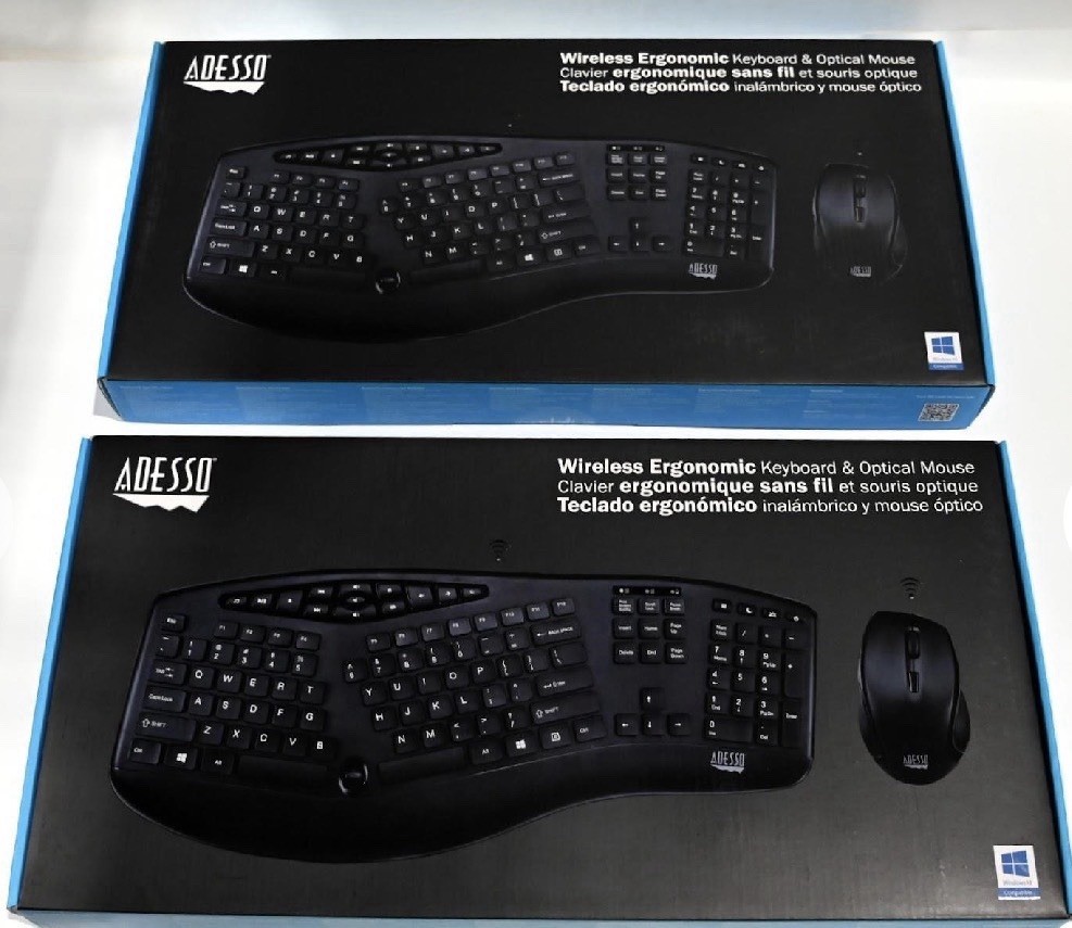 Adesso Wireless Ergonomic Keyboard And Mouse 
