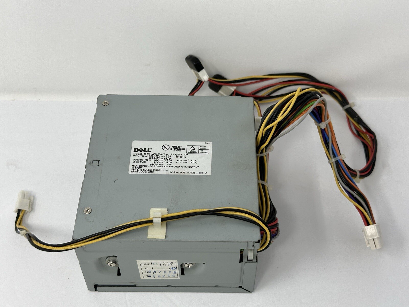 Dell NPS-250KB F 0K2583 250W Rev 03 Power Supply ATX Dimension Optiplex