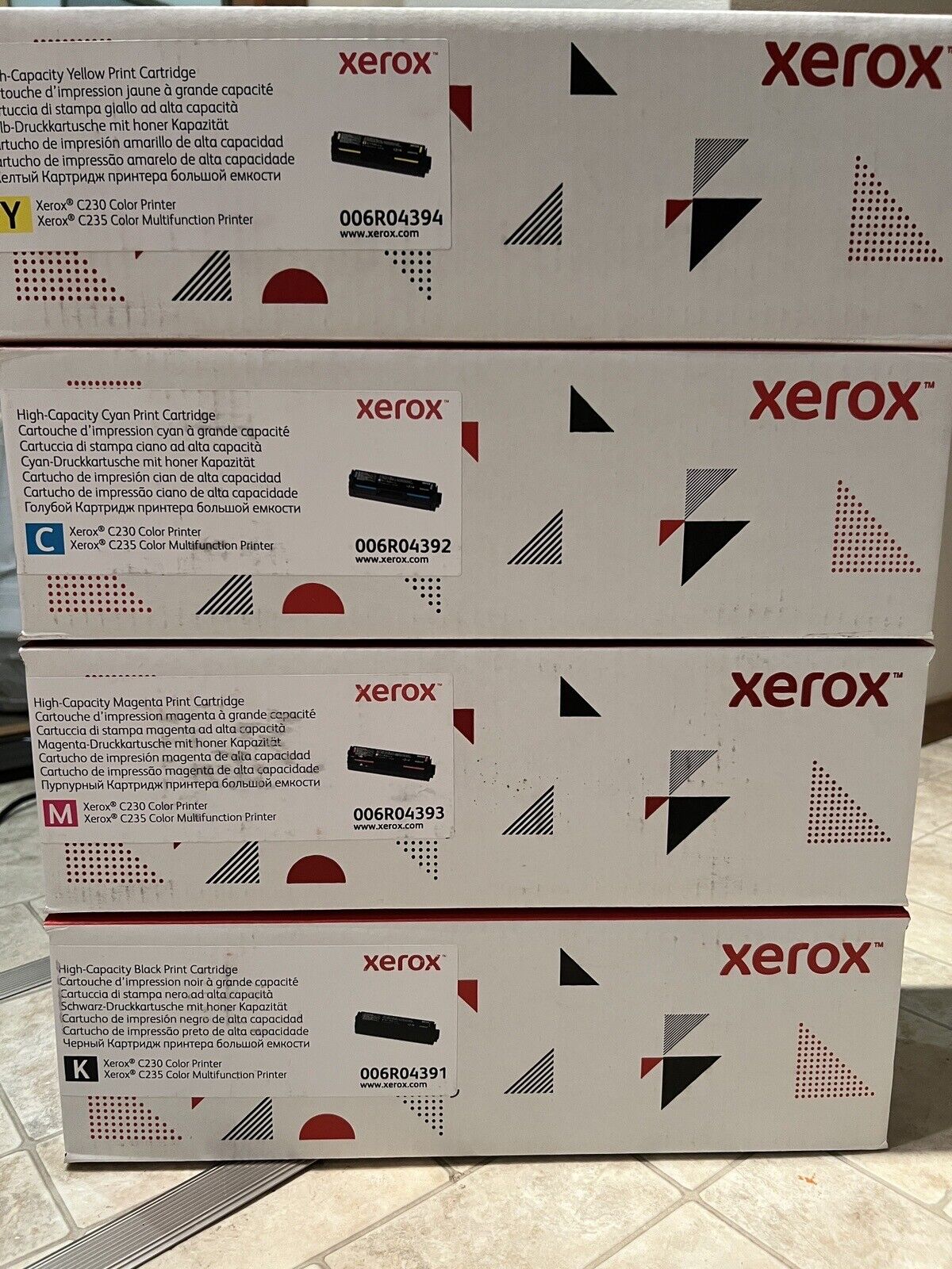 Xerox C230 / C235 Genuine HY Cyan, Black, Magenta, Yellow High Capacity Toner