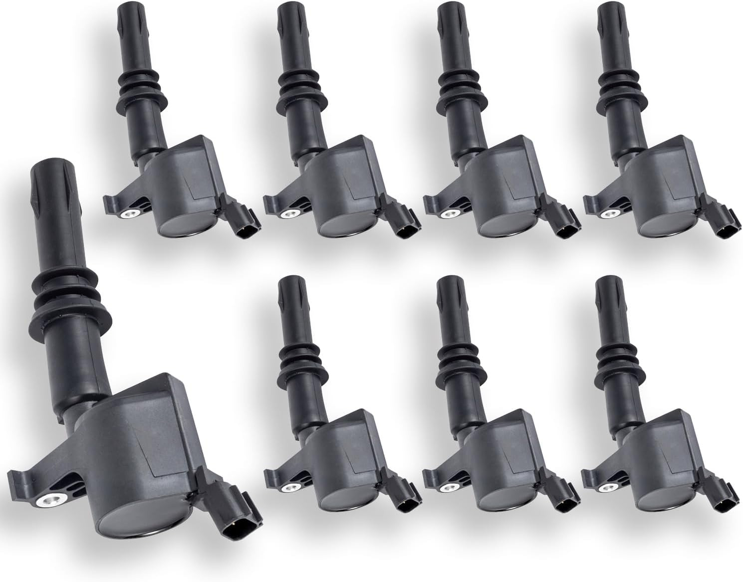 ENA Set of 8 Straight Boot Ignition Coil Pack Compatible with Ford Lincoln Exped