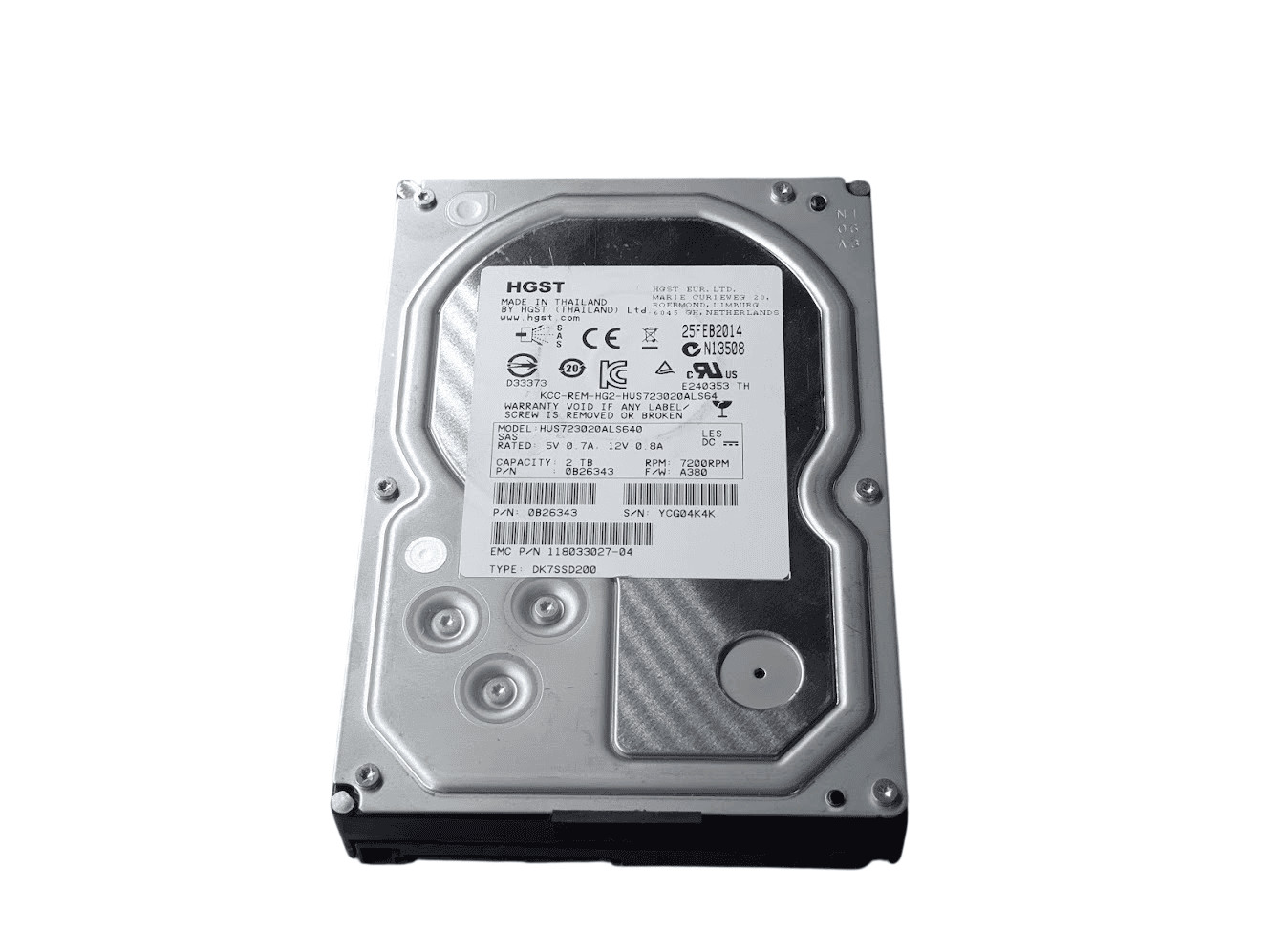 HGST 2TB 0B26343 3.5" SAS Server Hard Drive HUS723020ALS640 512 Format