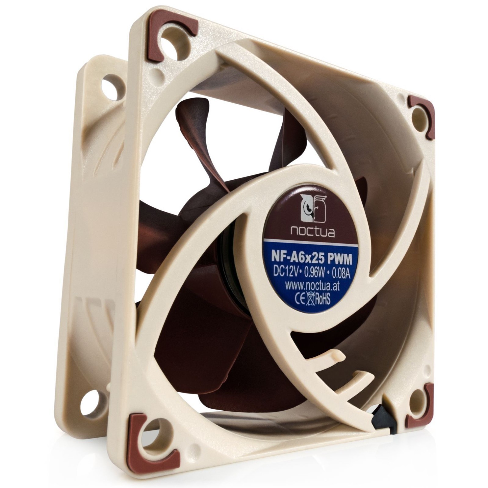 Noctua NF-A6x25 PWM Premium Quiet 4-Pin 60x25mm 19.3 dB 12V Fan (Brown)